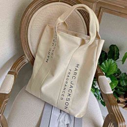 Shopping Bags Ladies Fashion Large Capacity Canvas Eco Friendly Tote Letter Printing Casual Beach Shoulder Wallet 220309