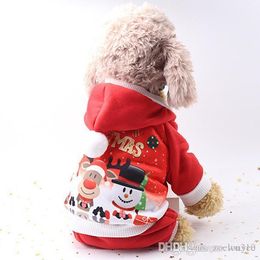 Christmas Pet Dress 6 Size Elk Santa Puppy Suit Classic Euramerican Pet Dog Christmas Clothes Pets Apparel Wholesale XDH0319