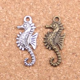 80pcs Antique Silver Plated Bronze Plated hippocampus seahorse Charms Pendant DIY Necklace Bracelet Bangle Findings 29*12mm