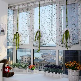 Curtain & Drapes 2021 Floral Tulle For Windows Sheer Curtains Living Room Kitchen Shade Window Embroidered Flower Fabric