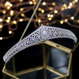 Design Wedding Tiaras Bridal Headpiece Bride Hair Jewelry Queen Crowns Tocado Novia Accessories 210707