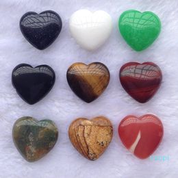Love Heart Shaped Natural Stone Healing Crystals Stones Valentine Day Multi Colour Jewelry Non Porous 1 7wt K2B