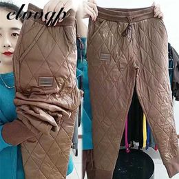 Winter Women Down Pants Plus Size 4xl Trousers Fashion Thick Warm Thermal Female High Waist Straight Cotton 211115