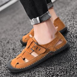 2020 New Summer 2020 New Cross-Border plus Size Martin Boots Closed Toe Breathable Mens Sandals Handmade Leisure Outdoor Non-Slip Mens Shoes