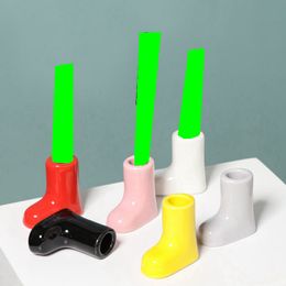 Colourful Ceramics Mini Portable Dry Herb Tobacco Smoking Holder Preroll Rolling Cigarette Stand Base Ashtray One Hitter Display Cigar Show Bong Bowl Bracket DHL