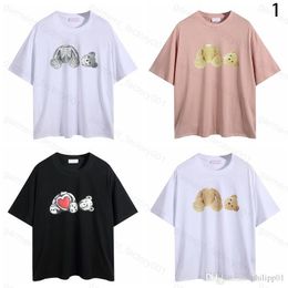 Fashion Summer Men And Womens Angels T-shirts Mans Stylist Tee Guillotine Bear Printed Short Sleeve Truncated Bear Angel Tees ange278z