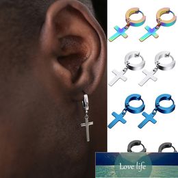 Stainless Steel Cross Drop Earrings For Men Women Teens Hip Hop Punk Trendy Style Cross Dangle Earrings Fashion Jewelry Gifts Factory price expert design Quality