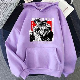 jjba Print hoodie Unisex JoJo's Bizarre Adventure Hoodies Men Fleece Hooded Sweatshirt Harajuku Streetwear harajuku Long Sleeve Y211122