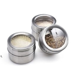 Magnetic Stainless Steel Herb & Spice Tools Visible Seasoning Jar Salt Pepper Shaker Bottle Kitchen CCD13434