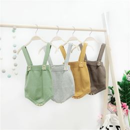 High Quality Baby Boy Knit Romper Girls Cute Crochet s Toddler Brand Spring Suspender Infant Lovely Knitting 210619