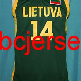 #14 JONAS VALANCIUNAS Lietuva Lithuania green Basketball Jersey Stitched Custom Any Number Name Ncaa XS-6XL