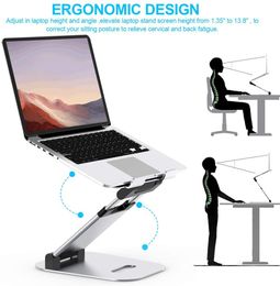Laptop Stand,Ergonomic Sit to Stand Adjustable Laptop Stand for Desk, Adjustable Height up to 20'' Computer Stand Laptop Riser Fit