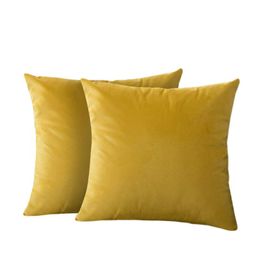 Cushion/Decorative Pillow Cushion Polyester And Cotton Blend Pillowcases 2PC Short Plush Soft Square Throw Covers Set Case Dec20