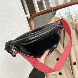 Çanta Bayan Çanta Pochette Çanta Zincir Crossbody Moda Küçük Omuz Çantaları Çanta Çok Renkli Askıları Polychromatik Geniş Bant Büyük Alışveriş Torbaları Patent Deri