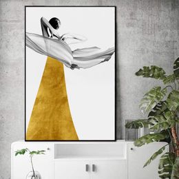 Modern Decorative Pictures Scandinavia Style Canvas Painting Girl Wall Art For Living Room Figure Painting Home Decor No Frame