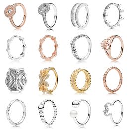NEW 2021 100% 925 Sterling Silver Gem Pearl Ring Fit DIY Original Bracelet Fshion Jewelry Gift