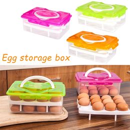 24 Grades Convenient Egg Food Storage Box Cozinha Frigorífico Anti-Colisão Bandeja Container Acessórios Acessórios Capas Empilháveis ​​210315