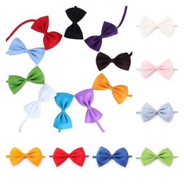 Pet Apparel Adjustable Dog Bow Tie Dog Tie Collar Flower Accessories Decoration Supplies Pure Colour Bowknot NecktieT2I52419