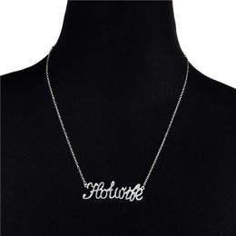 30PCS Ligatures Letter Word Hotwife Necklaces Hot Wife Charm Enchanting Fascinating Clavicle Alphabet Pendant Chain Necklace Jewellery for Wifes Female Mama Women