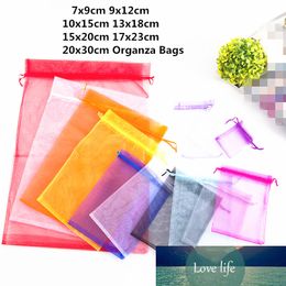 10pcs 15x20 17x23 20x30cm Organza Gift Bags Jewelry Storage Packaging Bags Christmas Decorations Wedding Birthday Party Supplies