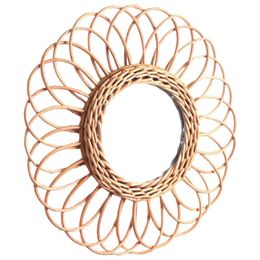 Mirrors Nordic Homestay Wall Rattan Decorative Home Bedroom Bathroom Vanity Art Hanging Mirror