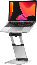 Laptop Stand for Desk, Ergonomic Sitting to Standing Laptop Riser with Adjustable Height up to 21", Ventilated Aluminium Notebook Computer Stand