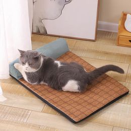 Cat Beds & Furniture Summer Pet Ice-Feeling Mat For Cats Dogs Cooling Cushion Comfortable Breathable Unilateral Pillow Non-Sticky And Easy T