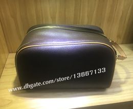 Sacos de envio Moda Capacidade Toilet Viagem Maquiagem Bag Genuine Leather Bolsa Cosmética Masculina Designer de higiene pessoal gratuito para OQPGM