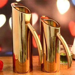 Stainless Steel Water Pitcher Ice Guard Jar Container Drink Pot Fruit Juice Pitchers Red Wine Divider Containers BEER JAR Bar 210914