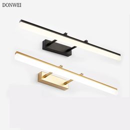 Wall Lamp Modern Led Mirror Light Bathroom Toilet 40CM 50CM Black Silver Gold Mounted Vanity Makeup