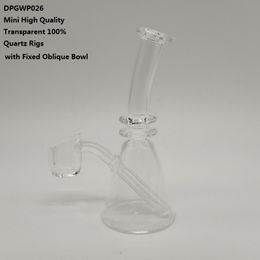 Mini Quality Bong Transparent 100% Smoking Quartz Dab Beaker Hookahs