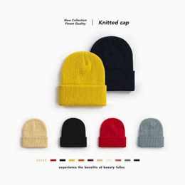 SLECKTON Fashion Beanies Hat for Women and Men Autumn Winter Hats Casual Girls Knitted Hat Unisex Hip Hop Skullies Bonnets 2021 Y21111
