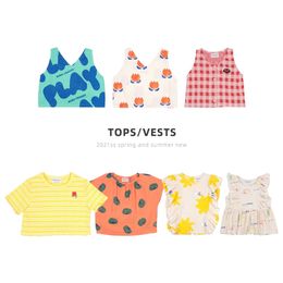 Children Boys Girls Vest Bobo Summer Baby Tops Sleeveless Short Printed Cute Kids For 1-11y 210818