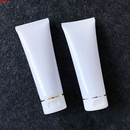100ml golden/sliver edge white soft hose tubes Hand Facial Cream Empty Squeeze Tube Shampoo Lotion Refillable Bottlesgood qty