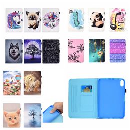 Fashion Animal Flip Leather Cases For iPad Mini 6 2021 1 2 3 IPAD4 5 Air4 9.7'' 7 Pro 10.5 10.2 Cute Flower Butterfly Sunflower Forest Beach Panda Wallet Holder Cover