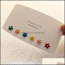 Stud Jewelrystud Mix Style Korean Small Earrings Set For Girls Women Mini Cute Colorf Flower Fashion Jewellery Drop Delivery 2021 Nctby