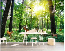 Custom photo wallpapers 3d murals wallpaper Modern Idyllic cartoon forest tree living room scenery background wall papers home decor