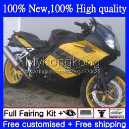 Fairings Kit For BMW K 1200S K1200 S K 1200 S K1200S 05 06 07 08 09 10 Bodywork 4No.43 K1200-S 05-10 K-1200S BLK Yellow hot 2005 2006 2007 2008 2009 2010 Full Body +Tank cover