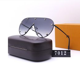 New Round Metal Sunglasses Designer Eyewear Gold Flash Glass Lens For Mens Womens Mirror Sunglasses Frameless unisex sun glasse