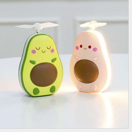 New strange children's cartoon toy avocado handheld USB charging fill light mirror mini Fan