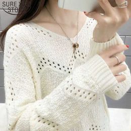 Fashion Elegant Knitted Long Sleeve Women Sweater V-neck Women Clothing Spring Women Sweaters and Pullovers 5456 50 210527