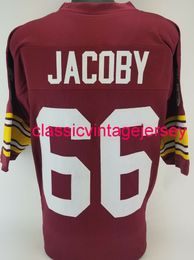 Men Women Youth Joe Jacoby Custom Sewn Burgundy Football Jersey