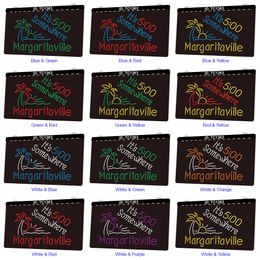 TC1363 Margaritaville Bar It's 5 Oclock Somewhere Light Sign Dual Colour 3D Engraving