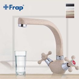 Frap Multicolor Spray painting Kitchen sink Faucet Cold and Water Mixer Tap crane torneira Double Handle 360 Rotation F5408 210724