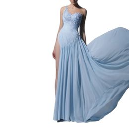 Sexy Wedding Dresses thigh-high slits one-shoulder applique Wedding Gown floor length Hot Sell Sweep Train Custom Made Vestidos De Novia Hot Sell