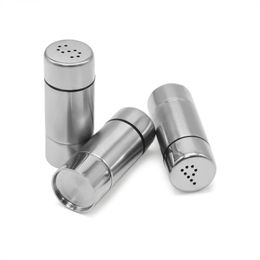 Stainless Steel Seasonings Cans Salt Storage Container Pepper Shaker Coffee Duster Kitchen Utensils Tins LX3888