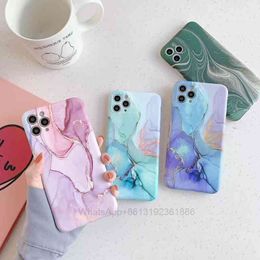 New Marble Frosted Soft TPU IMD Cases For Iphone 13 Mini 12 11 Pro Max XR XS X 8 7 8P Plus Matte Silicone Natural Granite Stone Rock Fashion