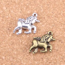 56pcs Antique Silver Plated Bronze Plated horse unicorn Charms Pendant DIY Necklace Bracelet Bangle Findings 19*16mm