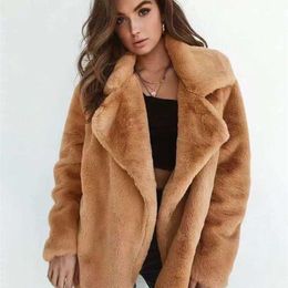 BaoMyZhuo Winter Women Jacket High Quality Faux Fur Sheepskin Trench Coat For Women Autumn Outerwear Warm Oversize Plush Coats 211007