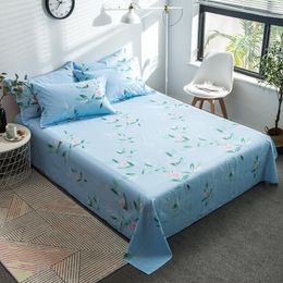 Sheets & Sets 1pc 100% Cotton Flowers Flat Sheet For Children Adults Single Double Bed Bedsheets (No Case) XF707-12